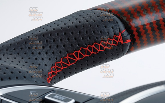 TRUST GReddy Steering Wheel Black and Red Carbon Red Euro Stitch